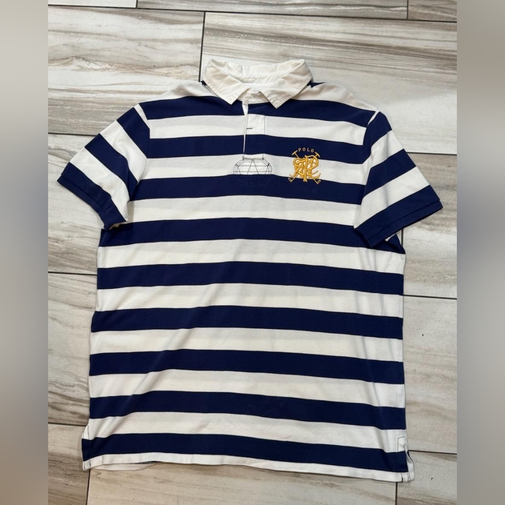 Polo Ralph Lauren Custom Fit short sleeve scribble rugby style polo shirt